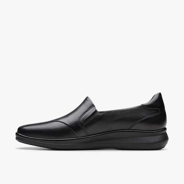 Womens Lynell Edge Black Leather Loafers - Image 2