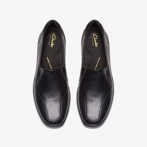 Womens Lynell Edge Black Leather Loafers - Image 6