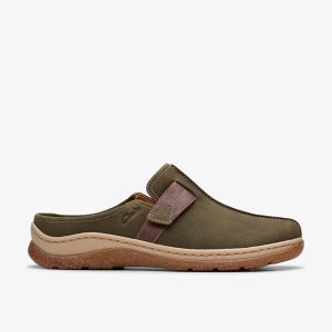 Womens Orlene Clog Olive Nubuck Clogs & Mules