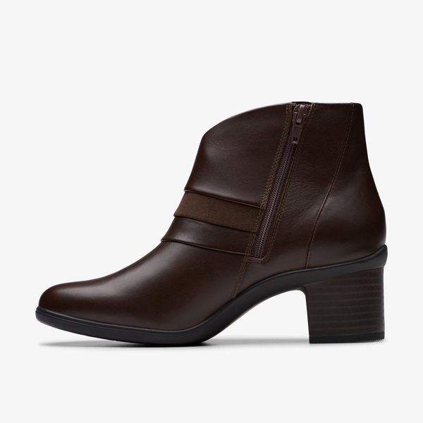 Womens Shaya Sky Dark Brown Leather Ankle Boots - Image 2