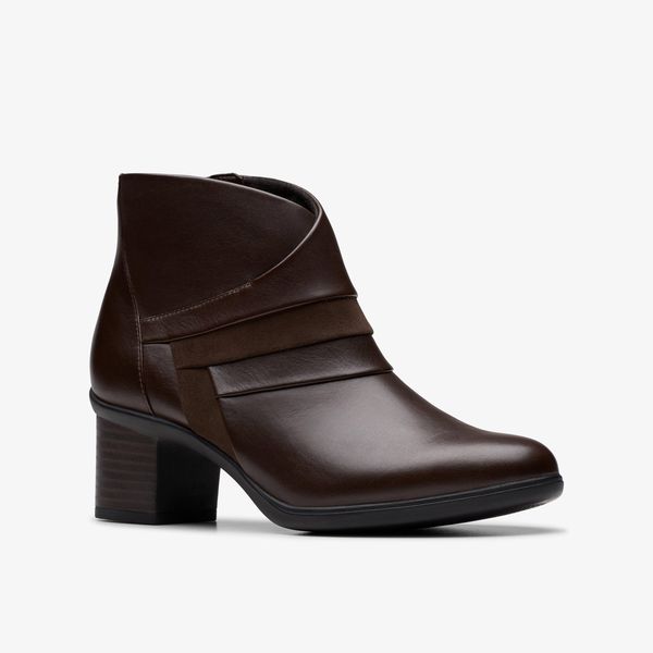 Womens Shaya Sky Dark Brown Leather Ankle Boots - Image 4