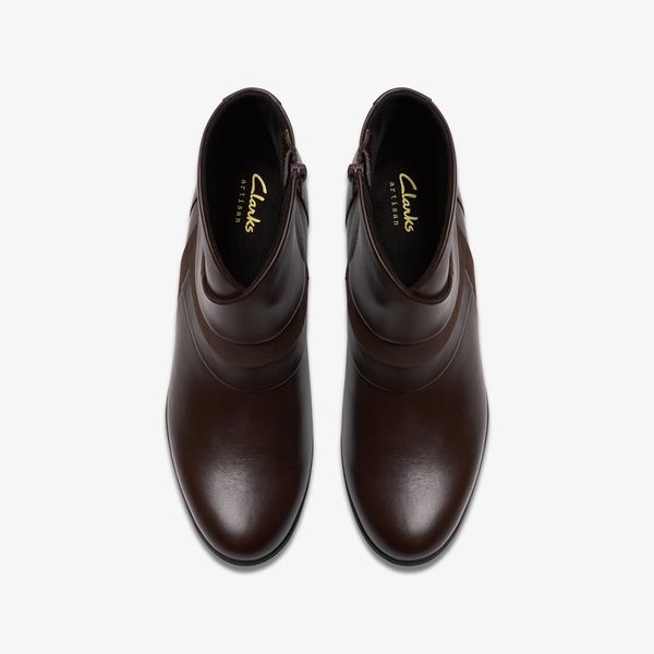 Womens Shaya Sky Dark Brown Leather Ankle Boots - Image 6