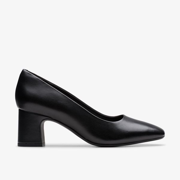WOMENS Fernie Court Black Leather Court Shoes