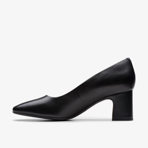 WOMENS Fernie Court Black Leather Court Shoes - Image 2