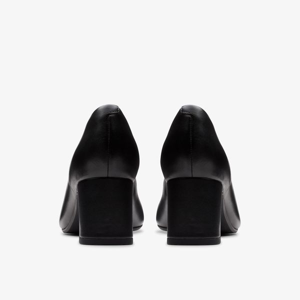 WOMENS Fernie Court Black Leather Court Shoes - Image 5
