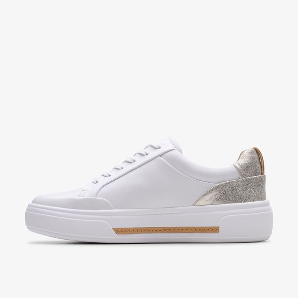 Womens Hollyhock Zip Silver Leather Sneakers - Image 2