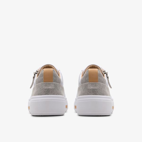 Womens Hollyhock Zip Silver Leather Sneakers - Image 5