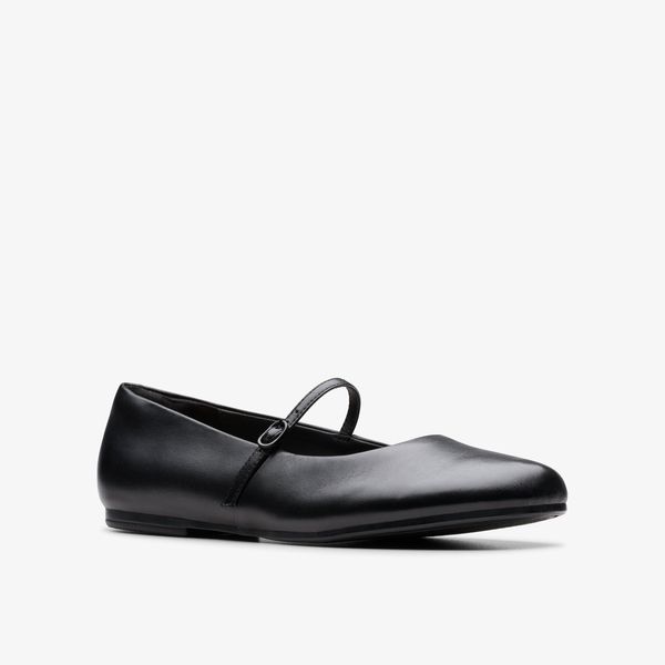 Womens Livia Sky Black Leather Bar Shoes - Image 4