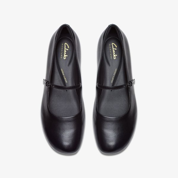 Womens Livia Sky Black Leather Bar Shoes - Image 6