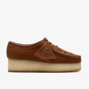 Womens Wallacraft Bee Brown/Orange Suede Wallabee