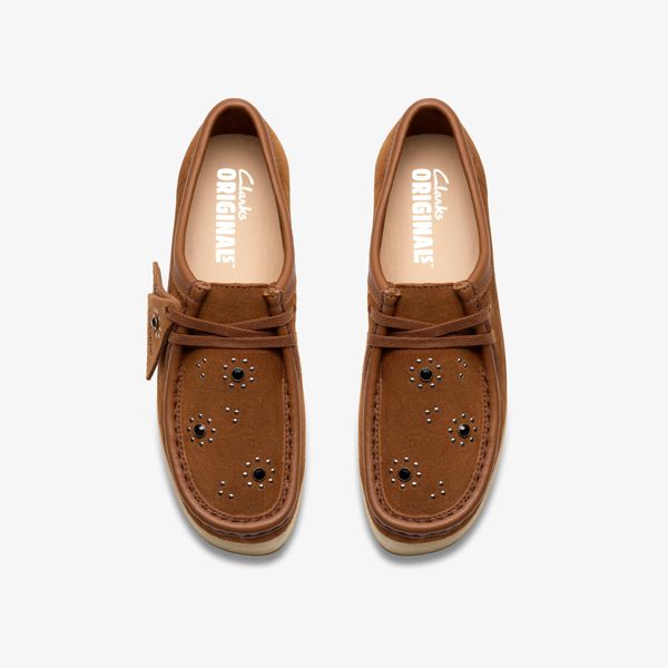 Womens Wallacraft Bee Brown/Orange Suede Wallabee - Image 6