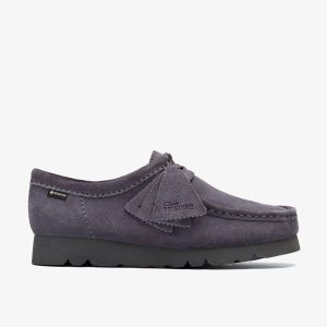 Womens Purple Grey Suede Wallabee Gore-Tex| Clarks