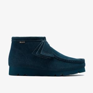 Womens Wallabee Boot.Gore-Tex Dark Teal Suede