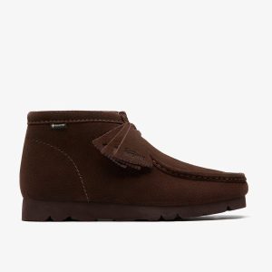 Mens Wallabee Boot Gore-Tex Dark Brown Suede