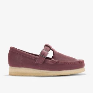 Womens Wallabee T Bar Rose Brown Suede Shoes