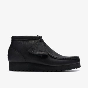 Womens Walla Boot RB. Black/Black Leather Wallabees