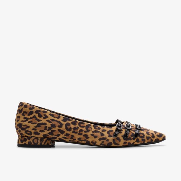 Women's Sensa15 Strap Leopard Suede Ballet Flats