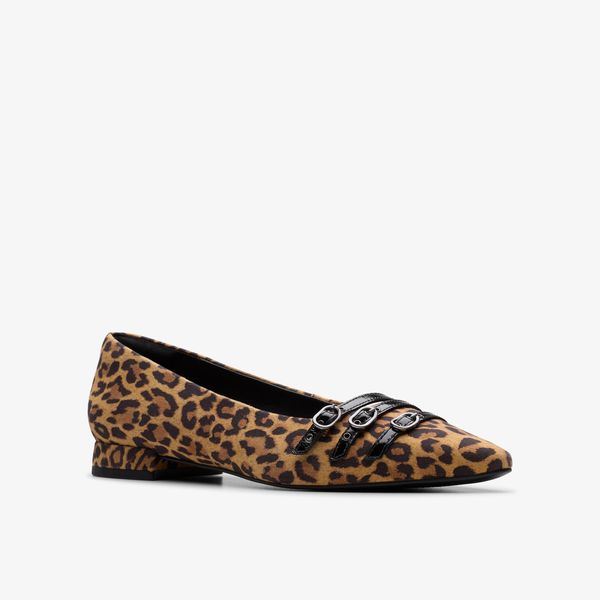 Women's Sensa15 Strap Leopard Suede Ballet Flats - Image 4