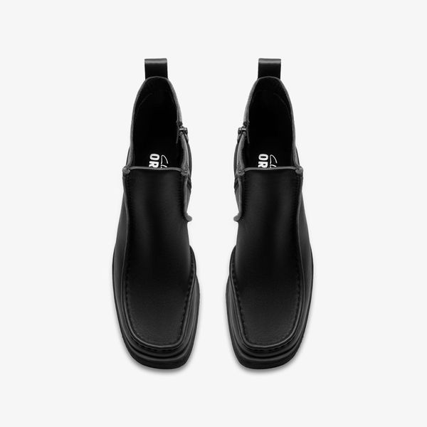 Womens Effery Zip Black Leather Boots - Image 6