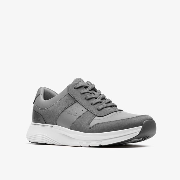 Mens Motion Trek Go Grey Sneakers - Image 2