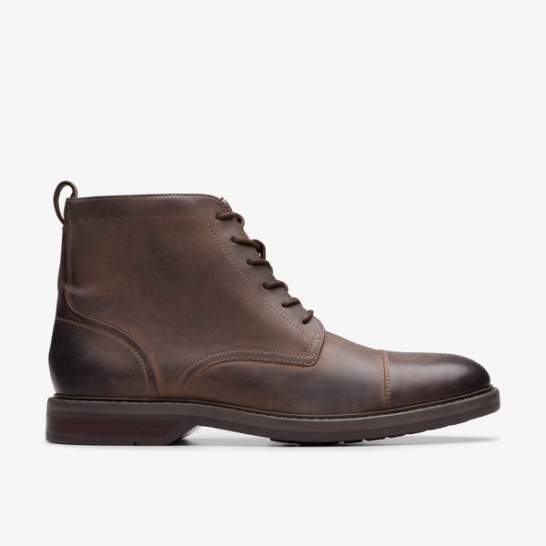 Mens Aldwin Cap Brown Leather Boots| Clarks