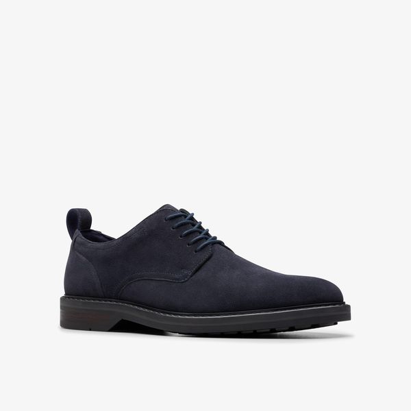 Mens Aldwin Lace Navy Suede Oxfords - Image 4