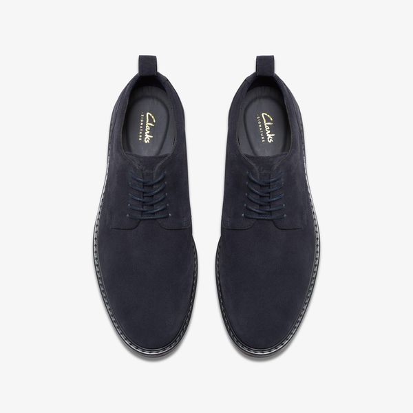 Mens Aldwin Lace Navy Suede Oxfords - Image 6