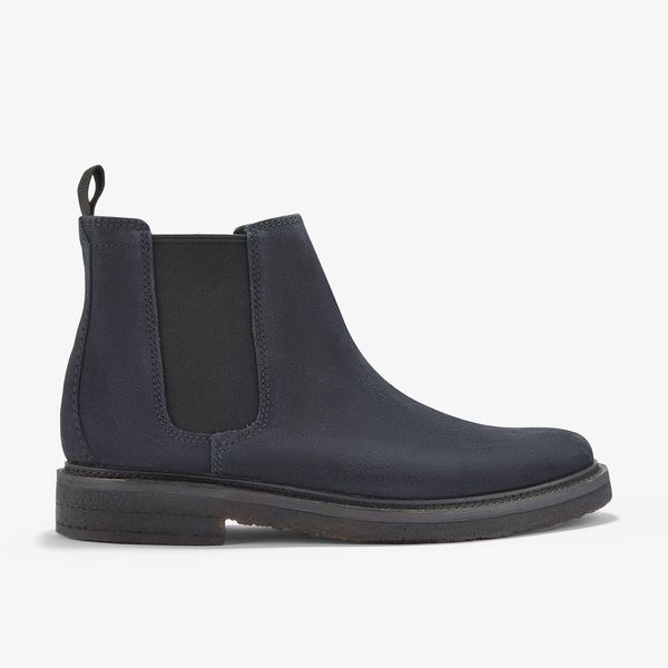 Mens Clarkdale Easy Navy Suede Chelsea Boots