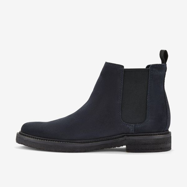 Mens Clarkdale Easy Navy Suede Chelsea Boots - Image 2