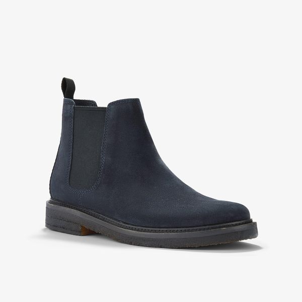 Mens Clarkdale Easy Navy Suede Chelsea Boots - Image 4