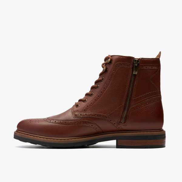 Mens Newford Lace Boot Mid Tan Leather - Image 2