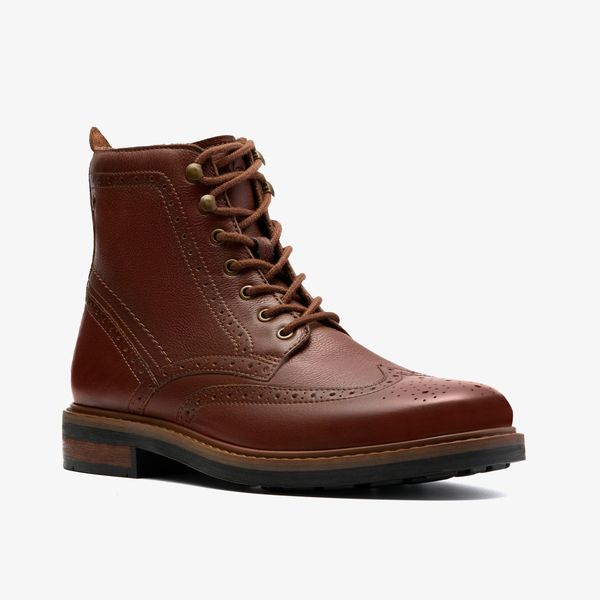 Mens Newford Lace Boot Mid Tan Leather - Image 4
