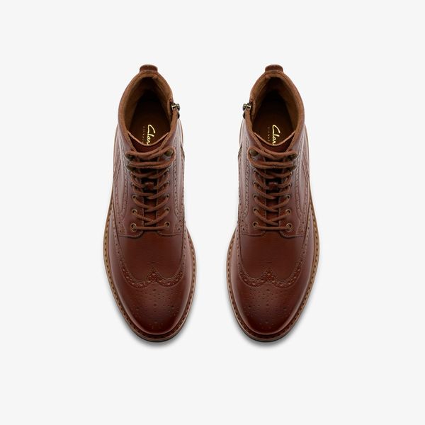 Mens Newford Lace Boot Mid Tan Leather - Image 6