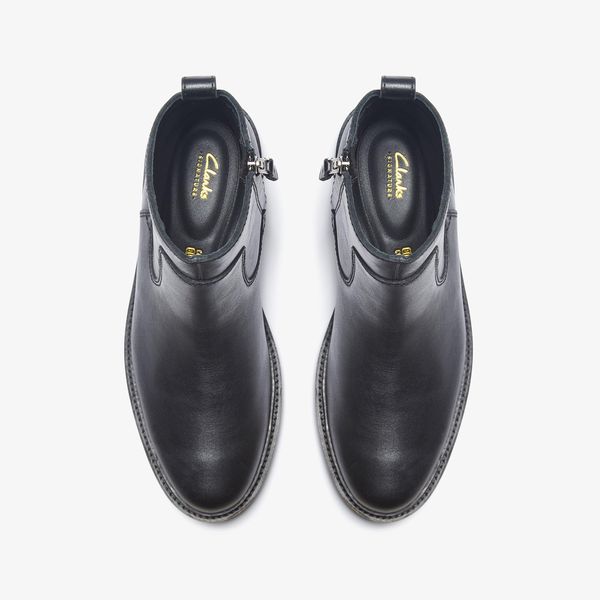 Mens Clarkdale Boot Black Leather Chelsea Boots - Image 6