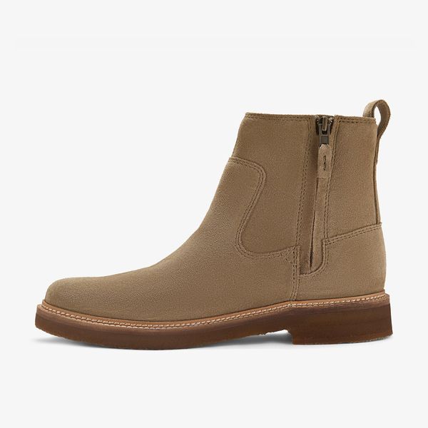 Mens Clarkdale Boot Dark Sand Suede Chelsea Boots - Image 2