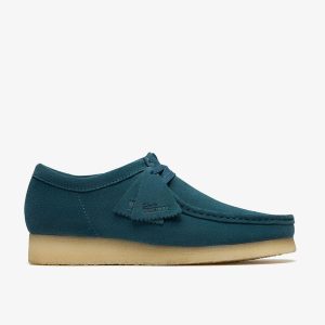 Mens Wallabee Mid Blue Suede Shoes| Clarks