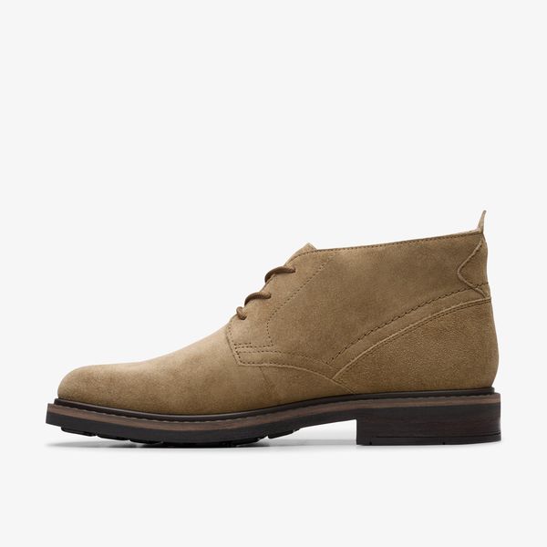 Mens Newford Mid Dark Sand Suede Boots - Image 2