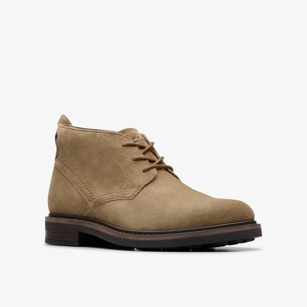 Mens Newford Mid Dark Sand Suede Boots - Image 4