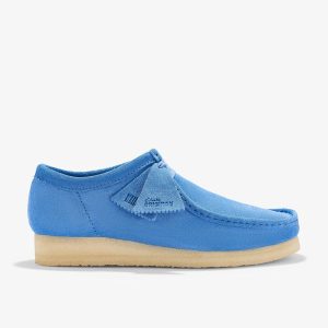 Mens Wallabee Blue Suede Shoes