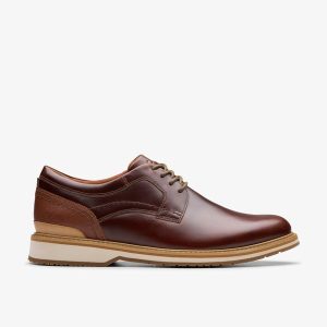 Mens Monahan Plain Mahogany Oxford Shoes