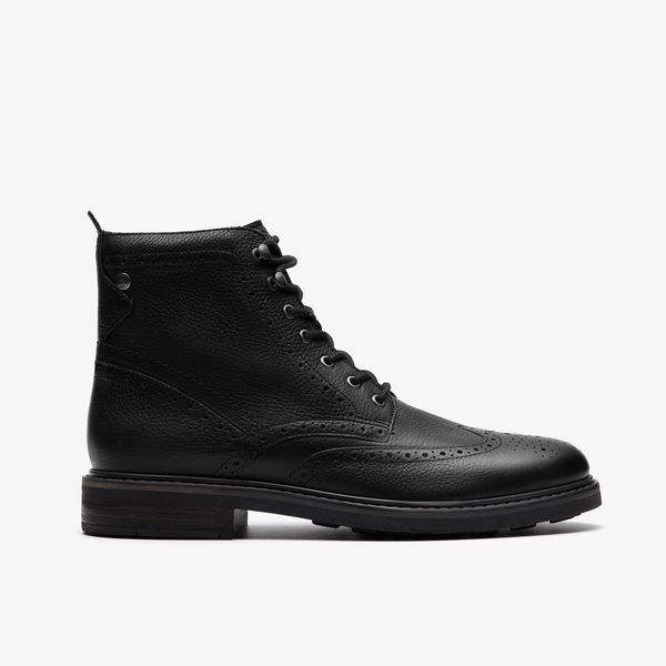 Mens Newford Lace Boots Black Leather