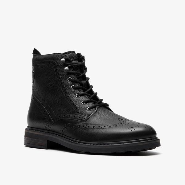 Mens Newford Lace Boots Black Leather - Image 4
