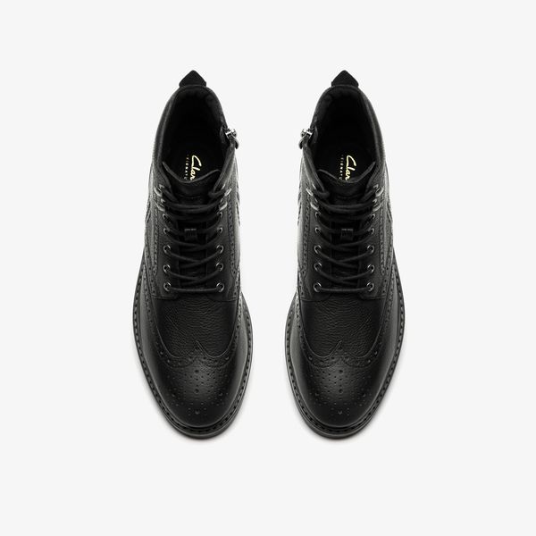 Mens Newford Lace Boots Black Leather - Image 6