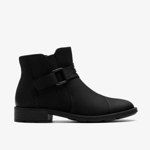 Womens Adalynn Faye Black Nubuck Ankle Boots