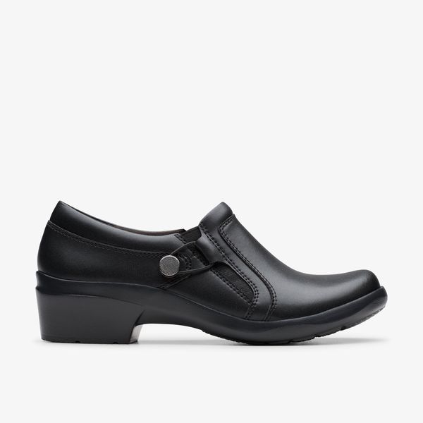 Womens Angie Holly Black Leather Troer Shoes