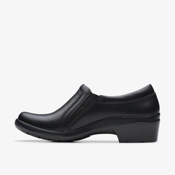Womens Angie Holly Black Leather Troer Shoes - Image 2