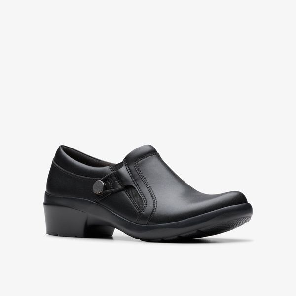 Womens Angie Holly Black Leather Troer Shoes - Image 4