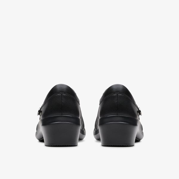 Womens Angie Holly Black Leather Troer Shoes - Image 5