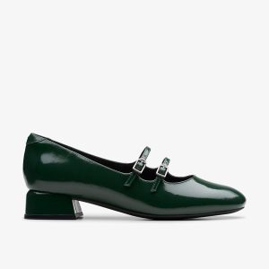 Womens Daiss30 Shine Dark Green Mary Janes