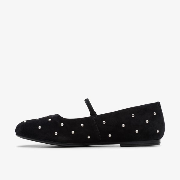 Womens Livia Stud Black Suede Mary Janes - Image 2